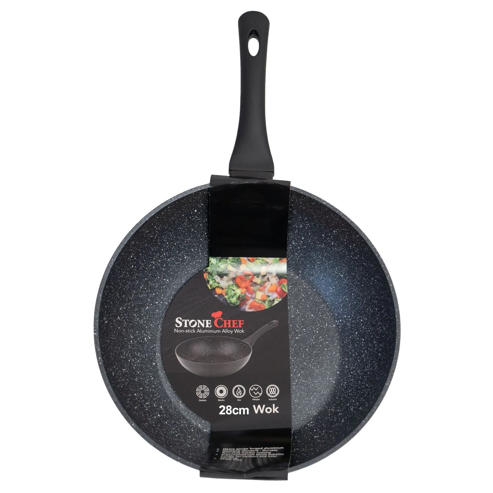 Stone Chef Forged Wok Non Stick Cookware Kitchen - 28cm