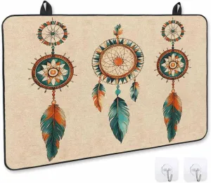 Stove Cover, Stove Top Covers for Electric Stove, Indian Totem Ancient Patterns Large Cooktop Cover Protector Heat Foldable Rubber Anti-Slip Mat for Glass Stove Top 31"x24"