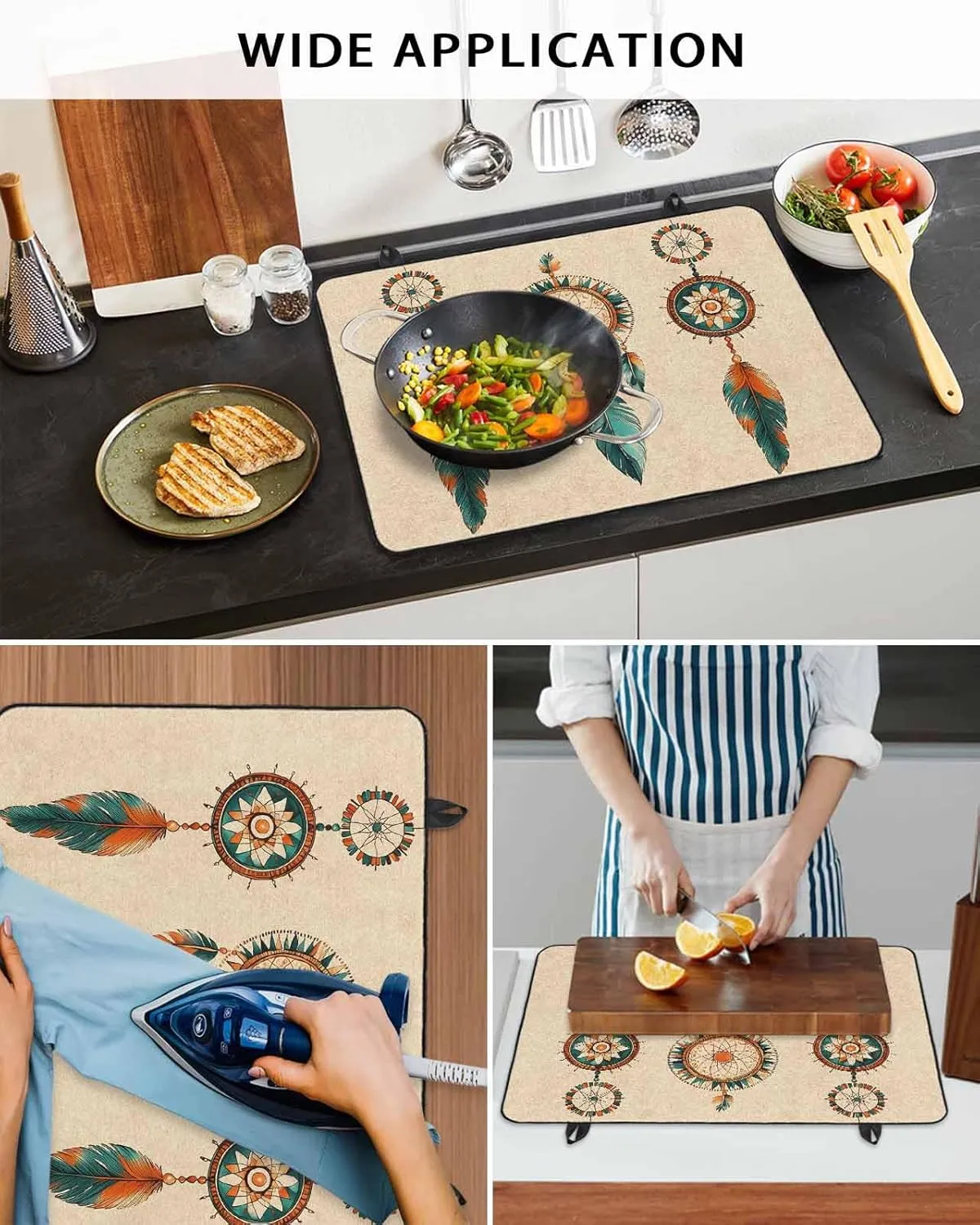 Stove Cover, Stove Top Covers for Electric Stove, Indian Totem Ancient Patterns Large Cooktop Cover Protector Heat Foldable Rubber Anti-Slip Mat for Glass Stove Top 31"x24"