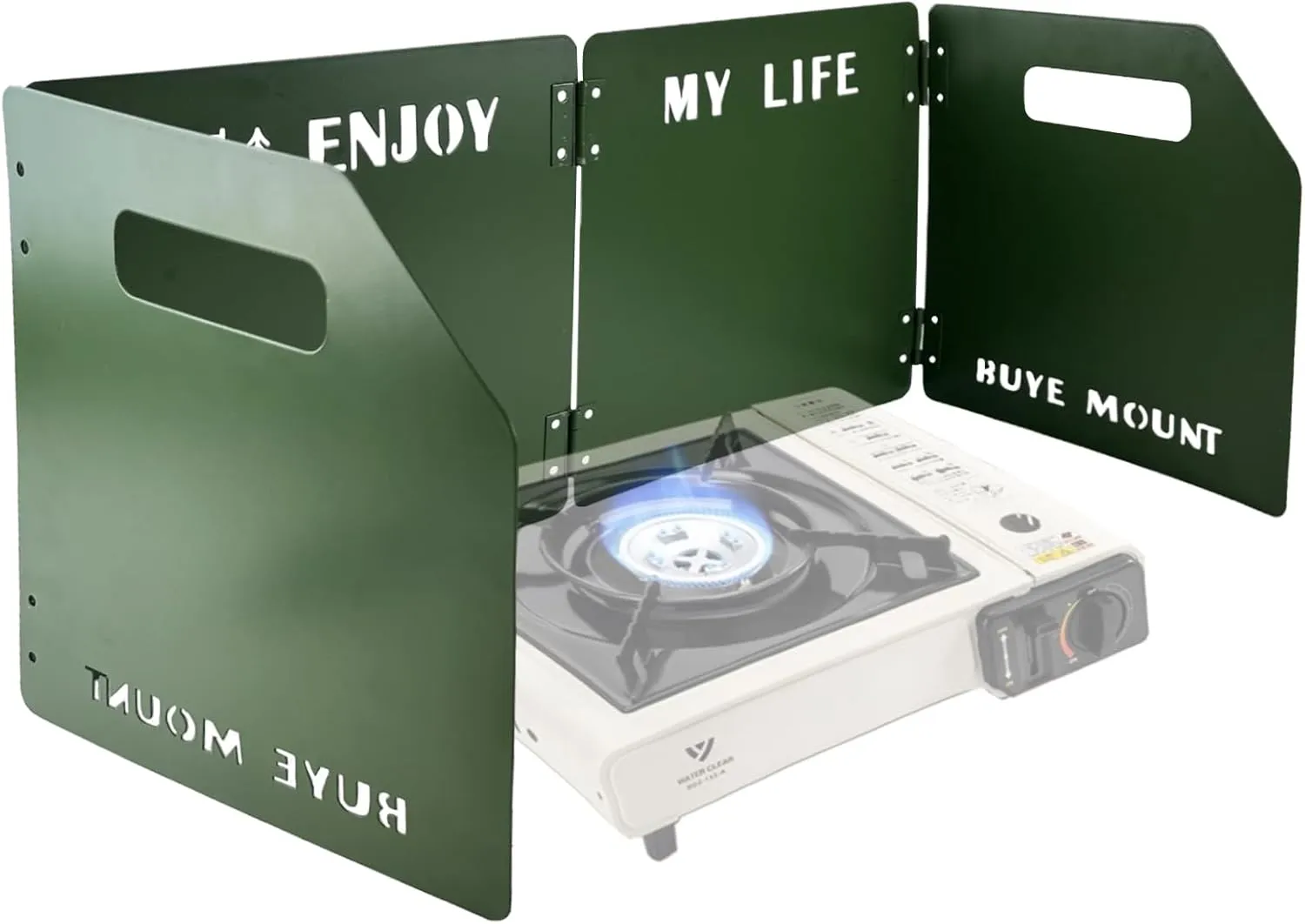 Stove Windscreen - Folding Camping Stove Windshield 4 Plates Stainless Steel Stove Windscreen for Outdoor, Picnic, Backpacking and Cooking Green