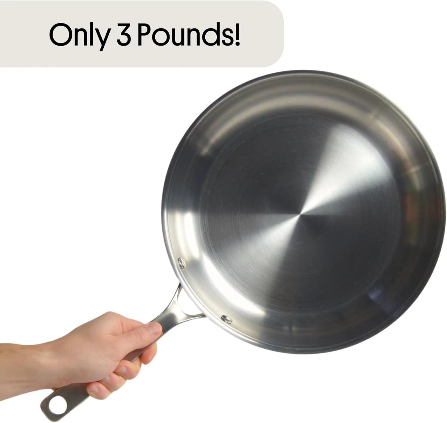STRATA Carbon Steel Clad 12.5" Frying Pan Skillet, 3-Ply Carbon Steel Cookware with Aluminum Core, Lightweight (3.0 lbs), Even Heating, Stick-Resistant When Seasoned, Versatile & Fast-Heating