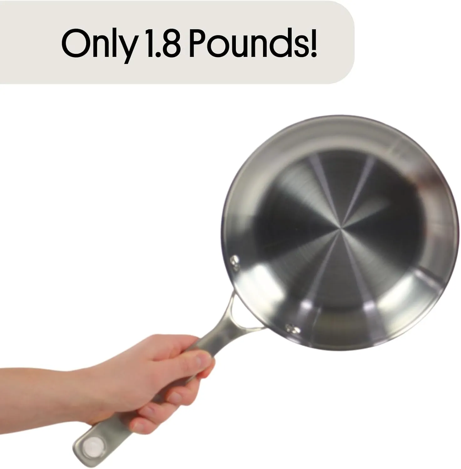 STRATA Carbon Steel Clad 8.5" Frying Pan Skillet, 3-Ply Carbon Steel Cookware with Aluminum Core, Lightweight (1.8 lbs), Even Heating, Stick-Resistant When Seasoned, Versatile & Fast-Heating