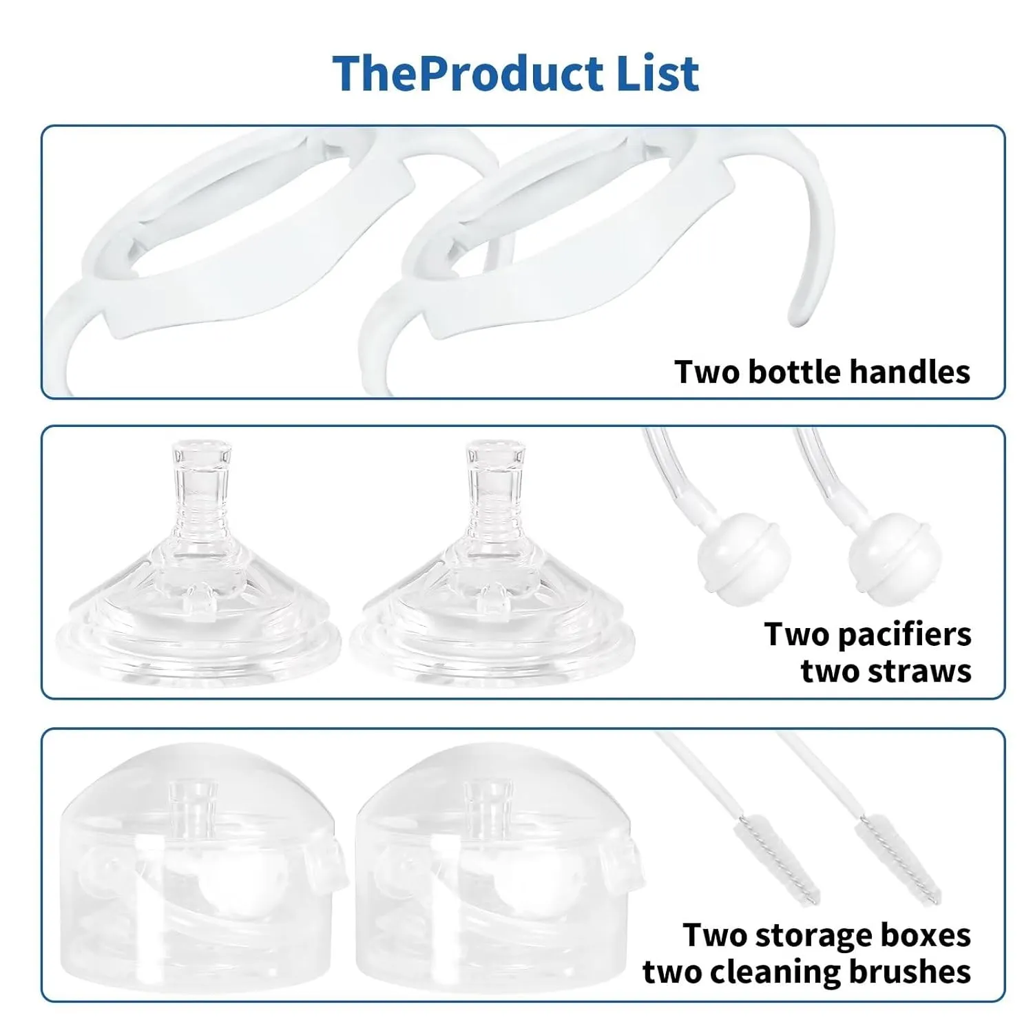 Straw Cup Soft Spout Conversion Kit for Philips Avent Natural Baby Bottle, Bottle Handles and Weighted Straw （2 Pack）