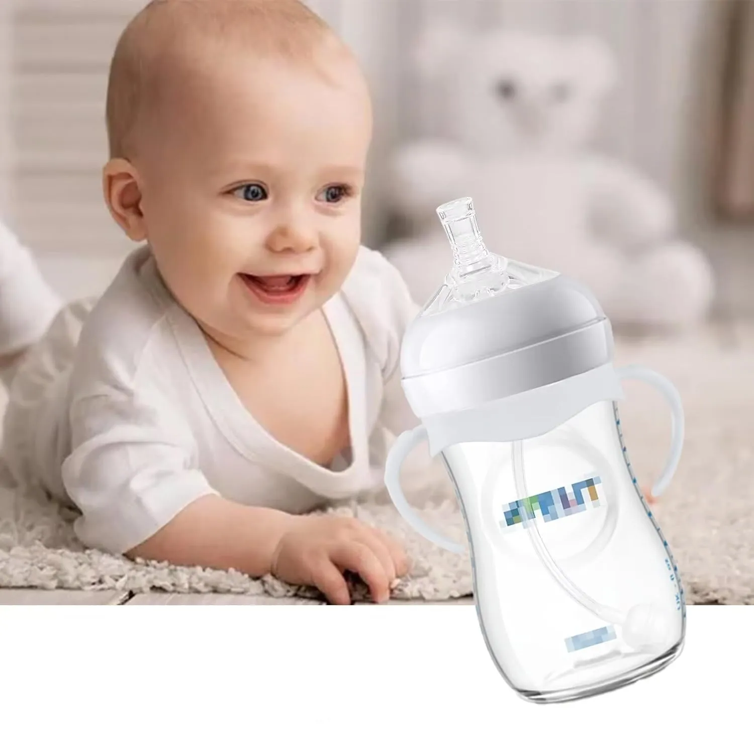 Straw Cup Soft Spout Conversion Kit for Philips Avent Natural Baby Bottle, Bottle Handles and Weighted Straw （2 Pack）