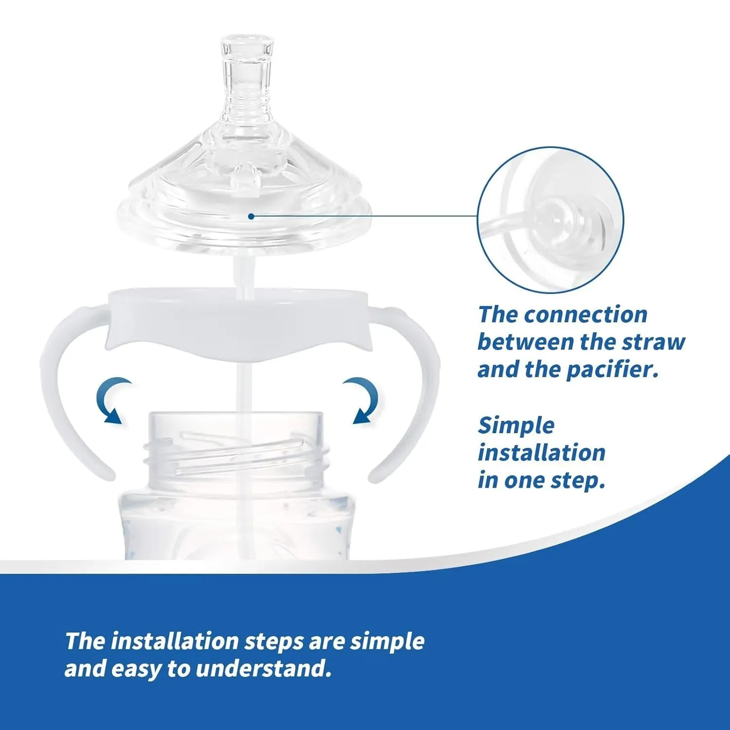 Straw Cup Soft Spout Conversion Kit for Philips Avent Natural Baby Bottle, Bottle Handles and Weighted Straw （2 Pack）