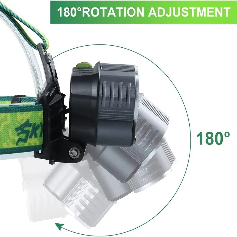 Super Bright 5X LED Headlamp Rechargeable LED Headlight Flashlight USB Head Lamp