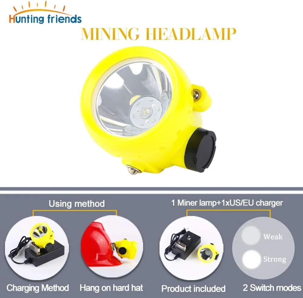 Superbright Headlight Safety Mining Headlamp BK2000 1 6 Led Mining Light Rechargeable Coal Mine Lamp Explosion Proof Mining Light Waterproof Underground Headlamp for Hard Hat