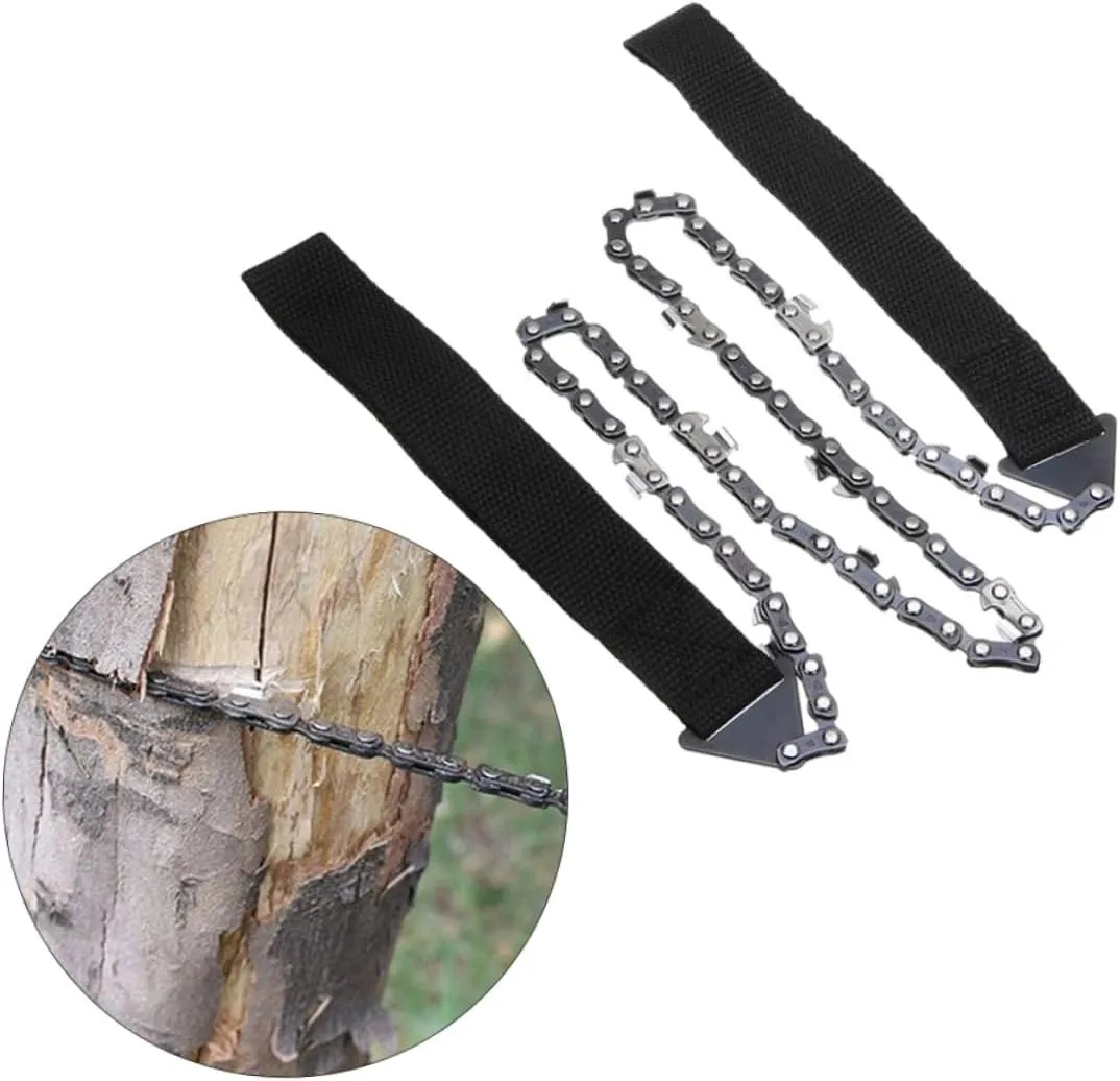 SUPVOX 3pcs Portable Pocket Chainsaw Razor Outdoor Gear for Camping Hiking Emergency Chainsaw