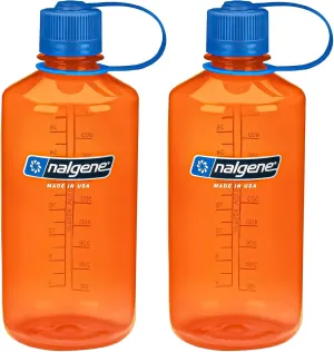 Sustain Narrow Mouth BPA-Free Water Bottle, 32 oz - 2 Pack (Orange) - Narrow Mouth Water Bottle, 1-Quart