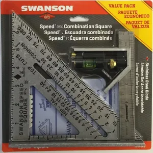 SWANSON S0101CB Speed Square Layout Tool with Blue Book and Combination Square Value Pack