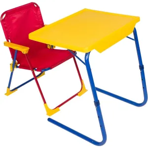 Table-Mate 4 Kids Folding Desk and Chair Set for Eating, Art & Activities for Toddlers and Children with Portable Carry Case (Red/Blue/Yellow)