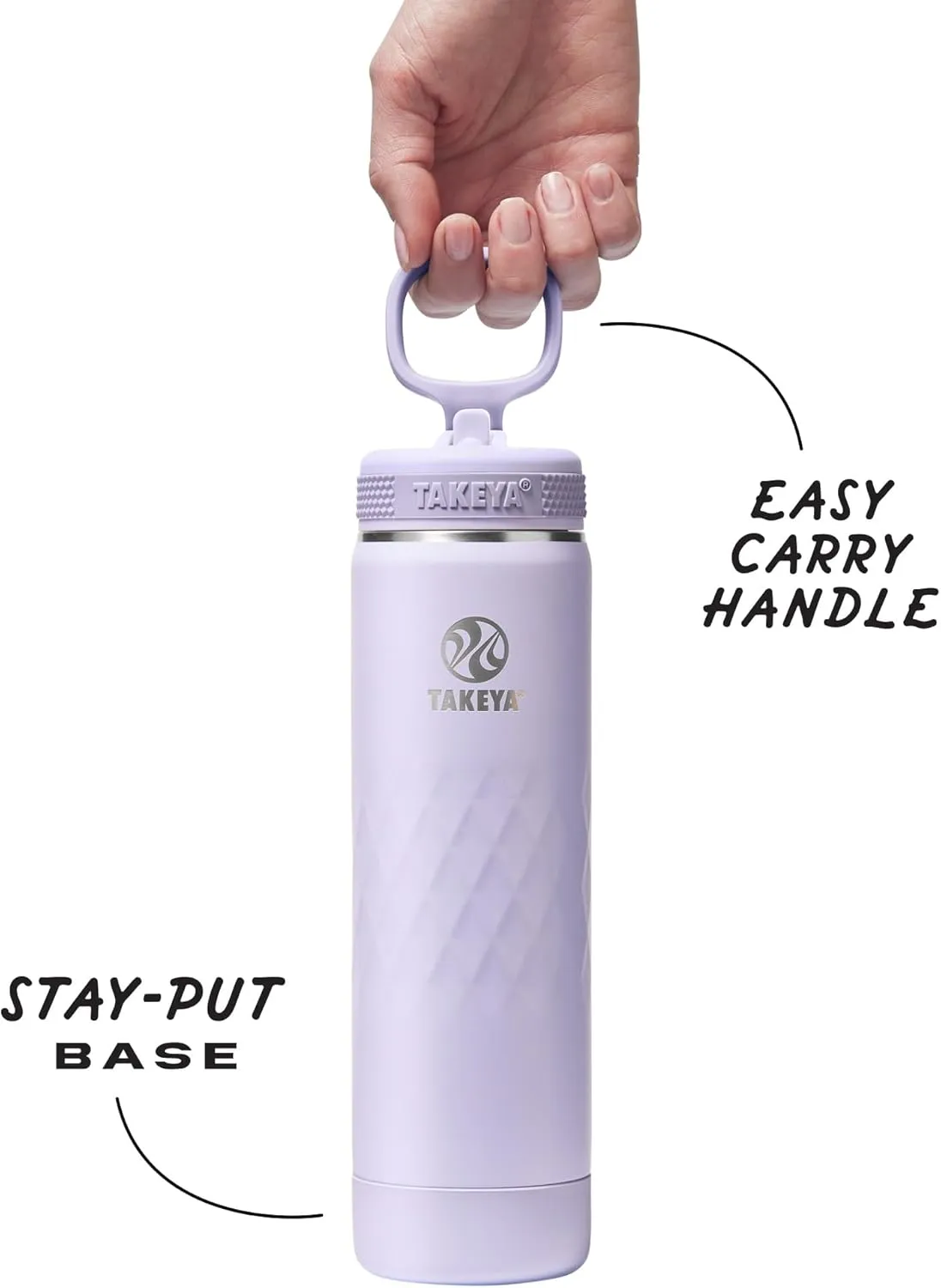 Takeya Sport 22 oz Triple-Insulated Stainless Steel Water Bottle, Straw Lid – Leakproof, Sweatproof, BPA-Free, Keeps Drinks Cold 36 Hrs, Hot 14 Hrs – Moonlight