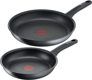 Tefal Titanium Fusion (Titanium Extra Non-Stick Coating, Hard Fusion Outer Coating, Suitable for All Heat Cookers Including Induction), aluminium, Black, 24 cm / 28 cm