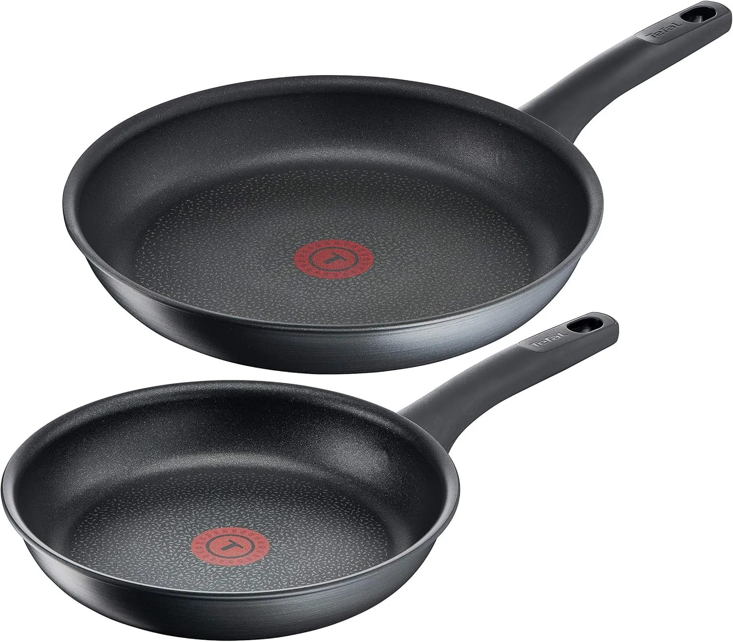 Tefal Titanium Fusion (Titanium Extra Non-Stick Coating, Hard Fusion Outer Coating, Suitable for All Heat Cookers Including Induction), aluminium, Black, 24 cm / 28 cm
