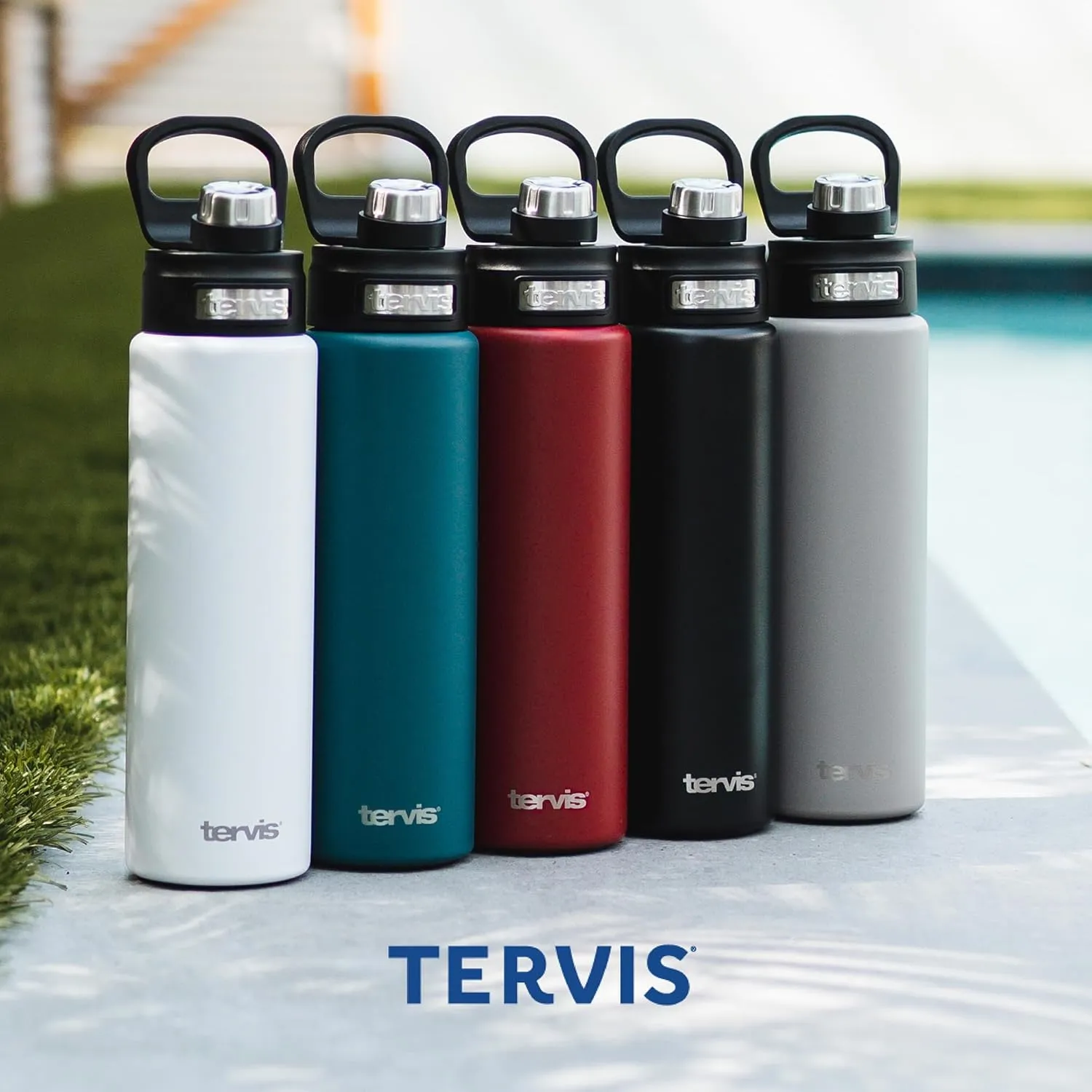 Tervis Blue Raspberry Ombre Triple Walled Insulated Tumbler Cup Keeps Drinks Cold, 24oz Wide Mouth Bottle, Stainless Steel, 1 Count (Pack of 1)