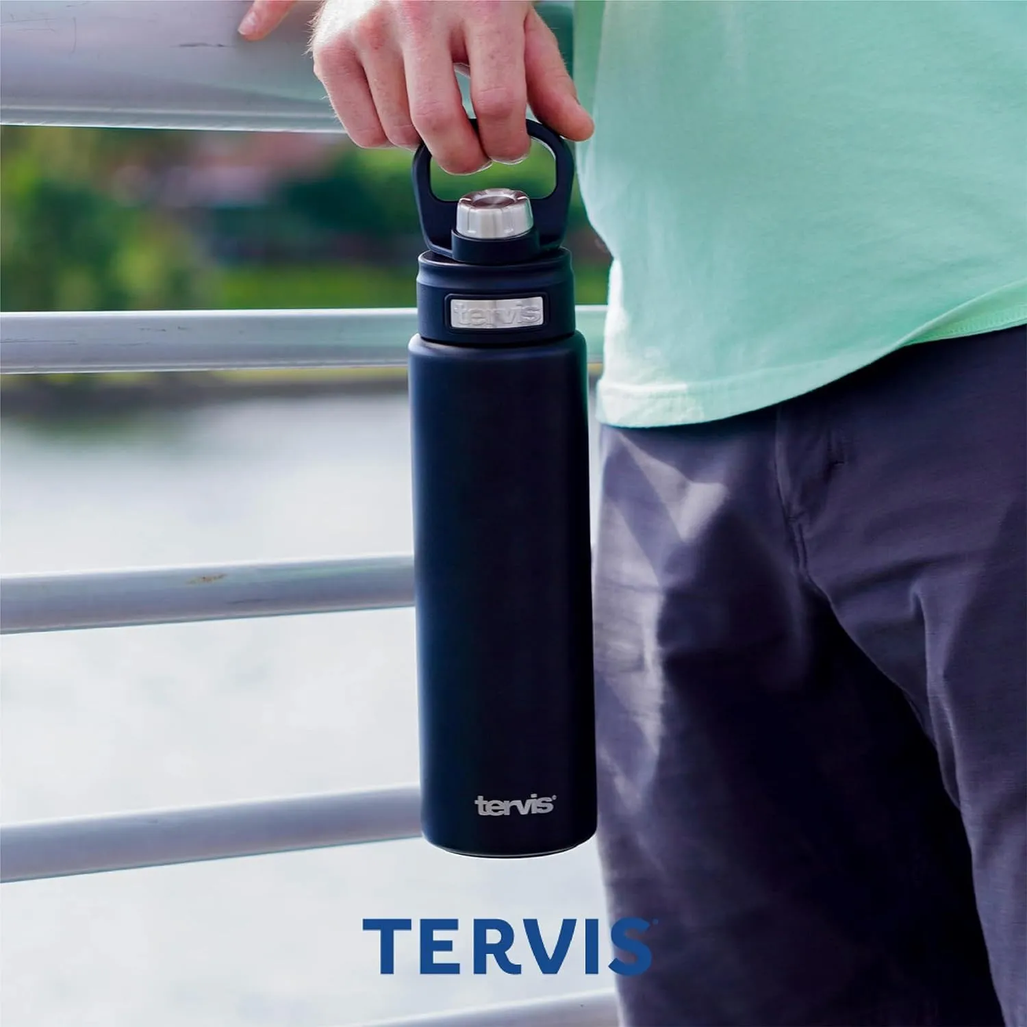 Tervis The Whiskey Ginger Yellowstone Triple Walled Insulated Tumbler Travel Cup Keeps Drinks Cold, 24oz Wide Mouth Bottle, Stainless Steel