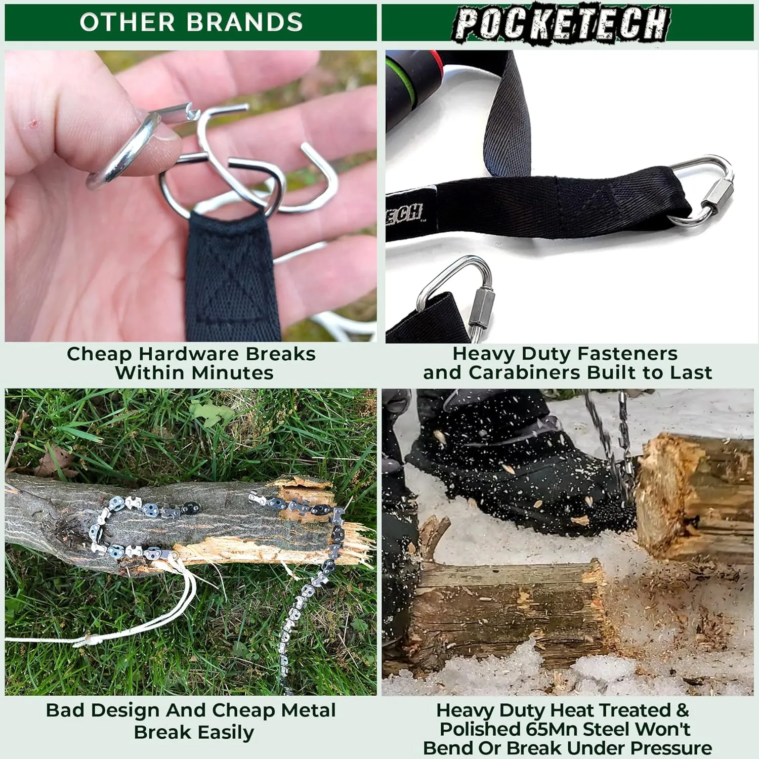 The Pocketech’s Hyperion Kit:48 Inch Long High Limb Hand Chain Saw Kits - 62 Teeth-Blades on Both Sides so it Doesn't Matter How it Lands (Hyperion)