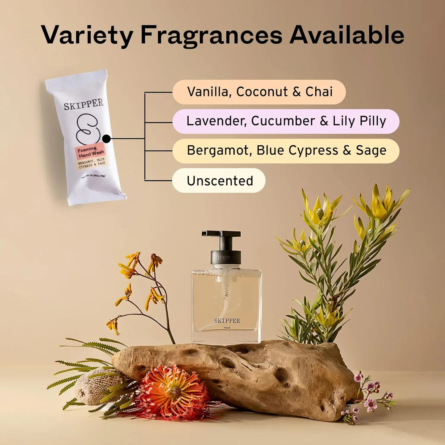 Tirtyl Skipper Foaming Hand Soap Tablet Refills - 12 Pack - 96 fl oz total (12x 8 fl oz) - Rebranded - Compostable Packaging - Lavender, Cucumber & Lilly Pilly