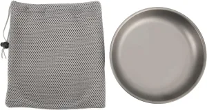 Titanium Frying Pan, 7.5in Diameter Ultralight Eco Friendly Titanium Plate Dish for Outdoor Camping