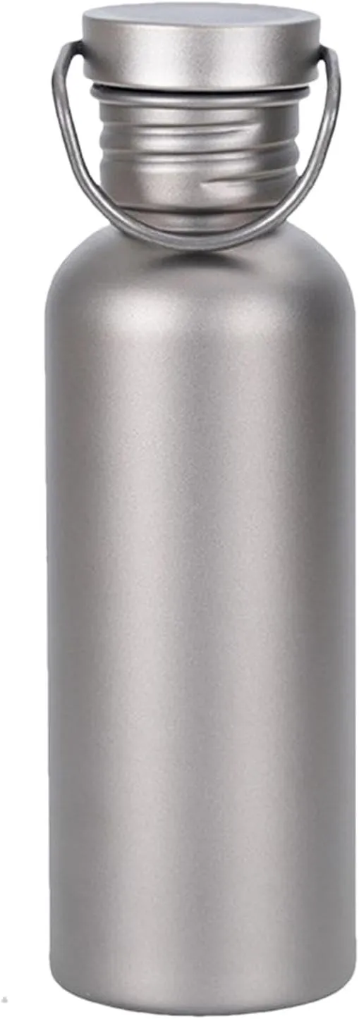 Titanium Outdoor Bottle - Titanium Cycling Bottle, Portable Sports Bottle, Titanium Sports Bottle | bpa-fre Titanium Bottle, Sports Hydration Water Bottle in Titanium for Camping, Travelling
