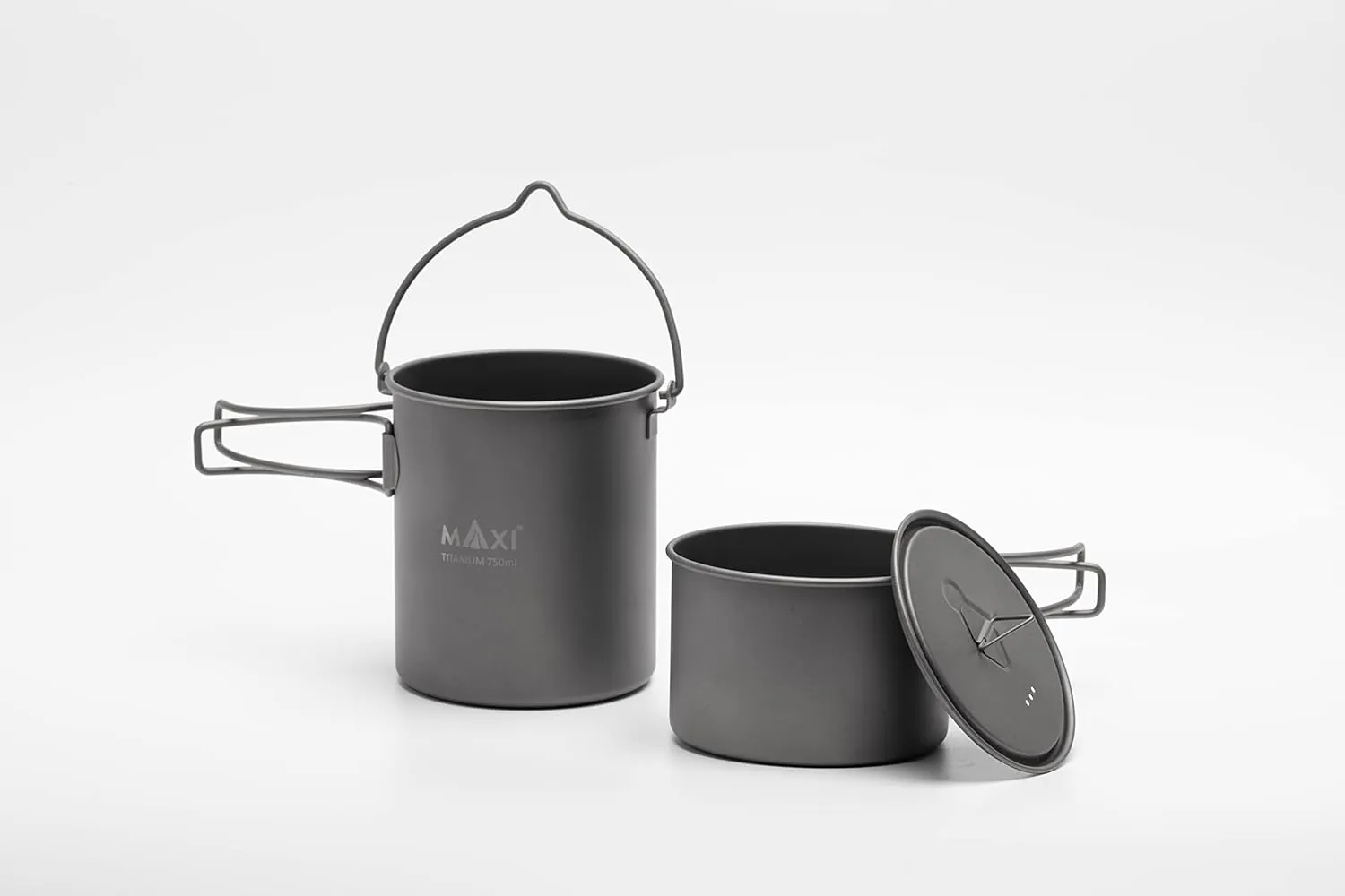 Titanium Stackable 750ml Pot & 420ml Bowl Set with Bail Handle – Space-Saving, Lightweight, Ideal for Outdoor Cooking