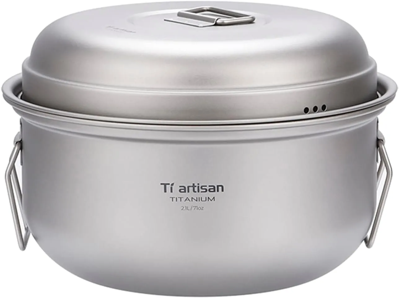 Titanium Steamer Stockpot Set with Lid Outdoor Camping Soup Steaming Pot Pan Mess Kit