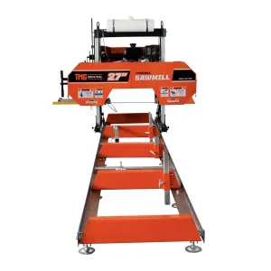 TMG Industrial 27" Portable Sawmill, 14 HP Kohler Gas Engine, 21" Board Width, 12' Log Length, 14-1/2' Track Bed, TMG-PSM27