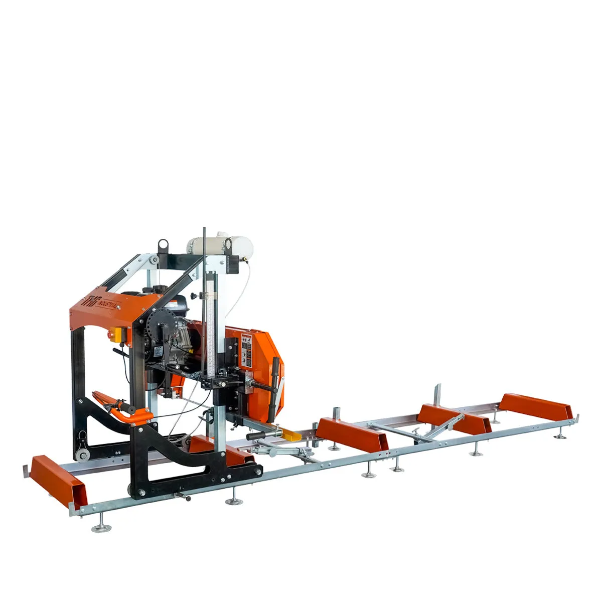 TMG Industrial 27" Portable Sawmill, 14 HP Kohler Gas Engine, 21" Board Width, 12' Log Length, 14-1/2' Track Bed, TMG-PSM27