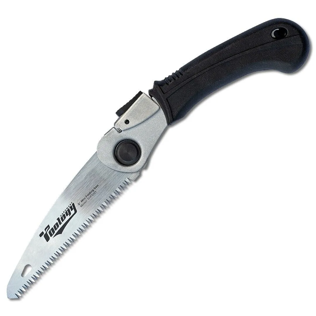 Toology Hardware Folding Tree Saw 5" Hand Pruning Saw for Gardening, Survival Saw for Camping Wood / Tree Cutter, Limb Saw Bushcraft Axe with Heavy Duty SK-5 Steel