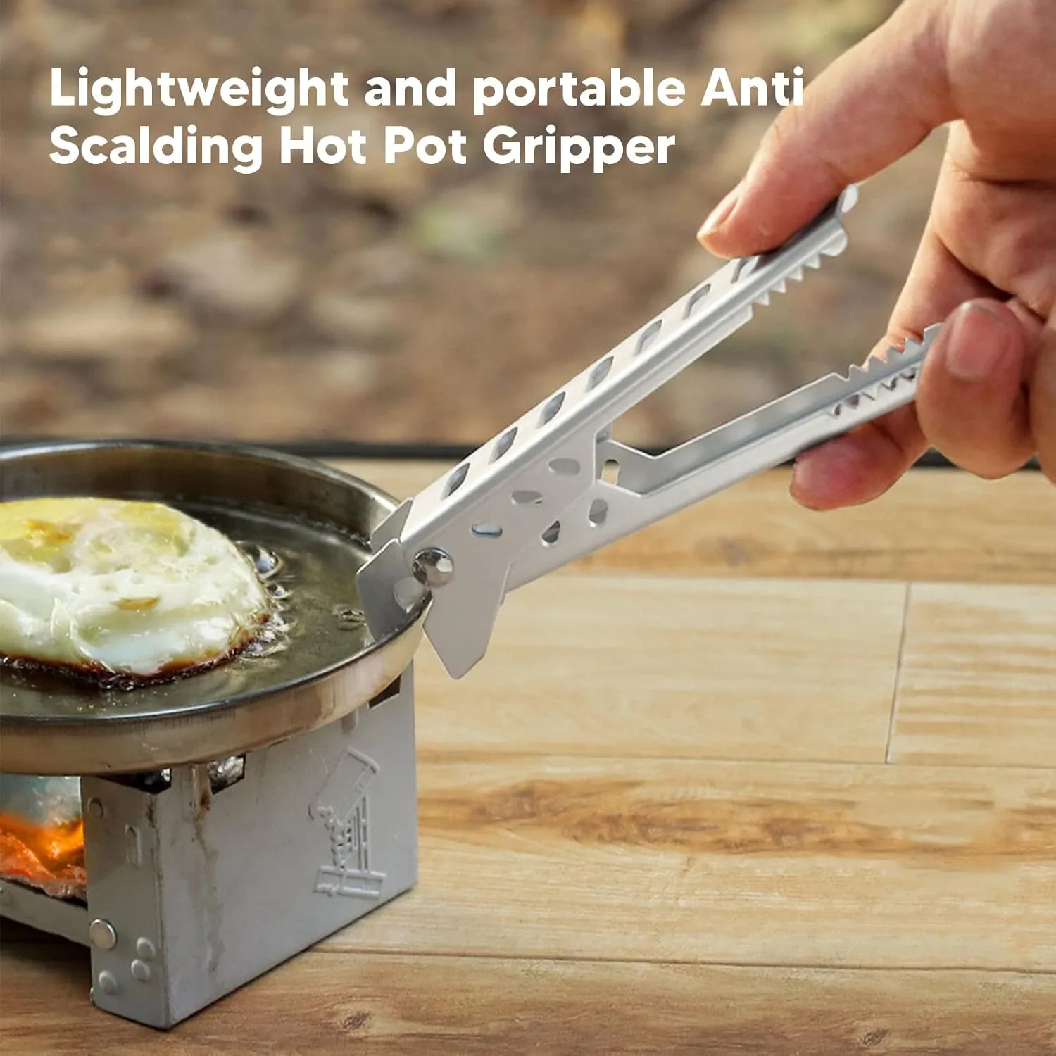 Topyond Hot Plate Gripper Clips, Hot Pot Pan Bowl Gripper Clips, Aluminum Alloy, Anti Scalding Hot Bowls Retriever Tongs for Outdoor Camping(Sliver), Camping Essentials