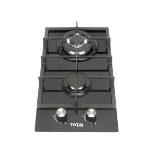 Totai 30Cm Black on Glass 2 Burner Gas Hob 03/TS2BNR-GG