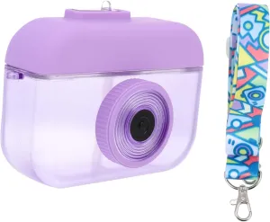 Totority Cute Camera Design Water Cup Portable Water Bottle for Girls Teen Collapsible Leakproof