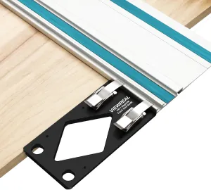 Track Saw Guide Rail Square CNC-Machined Track Saw Square Guide with Edge Support, 90° Right Angle Cutting Tool Compatible with Festool and Makita Compact Parallel Guide System Accessory