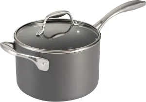 Tramontina Hard Anodized Non Stick 4-Quart Large Sauce Pan with Glass Lid, Oven Safe