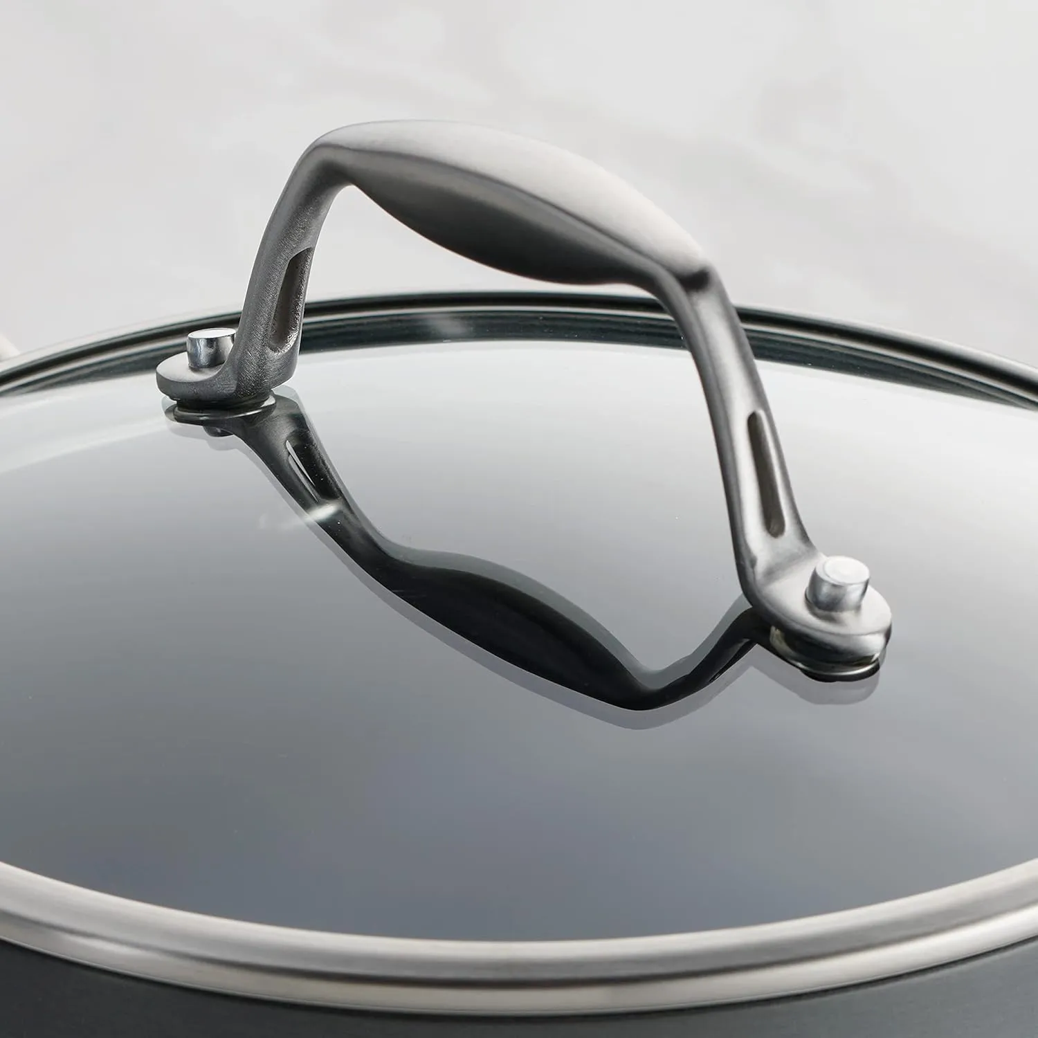 Tramontina Hard Anodized Non Stick 4-Quart Large Sauce Pan with Glass Lid, Oven Safe