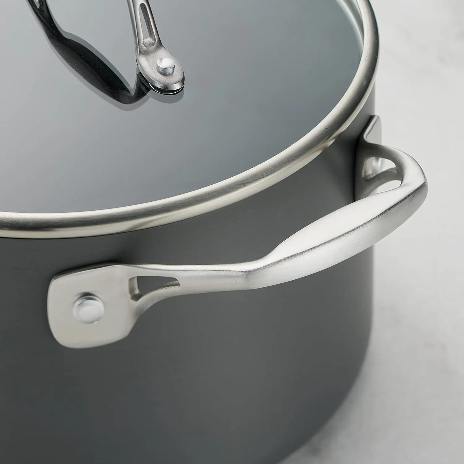 Tramontina Hard Anodized Non Stick 4-Quart Large Sauce Pan with Glass Lid, Oven Safe