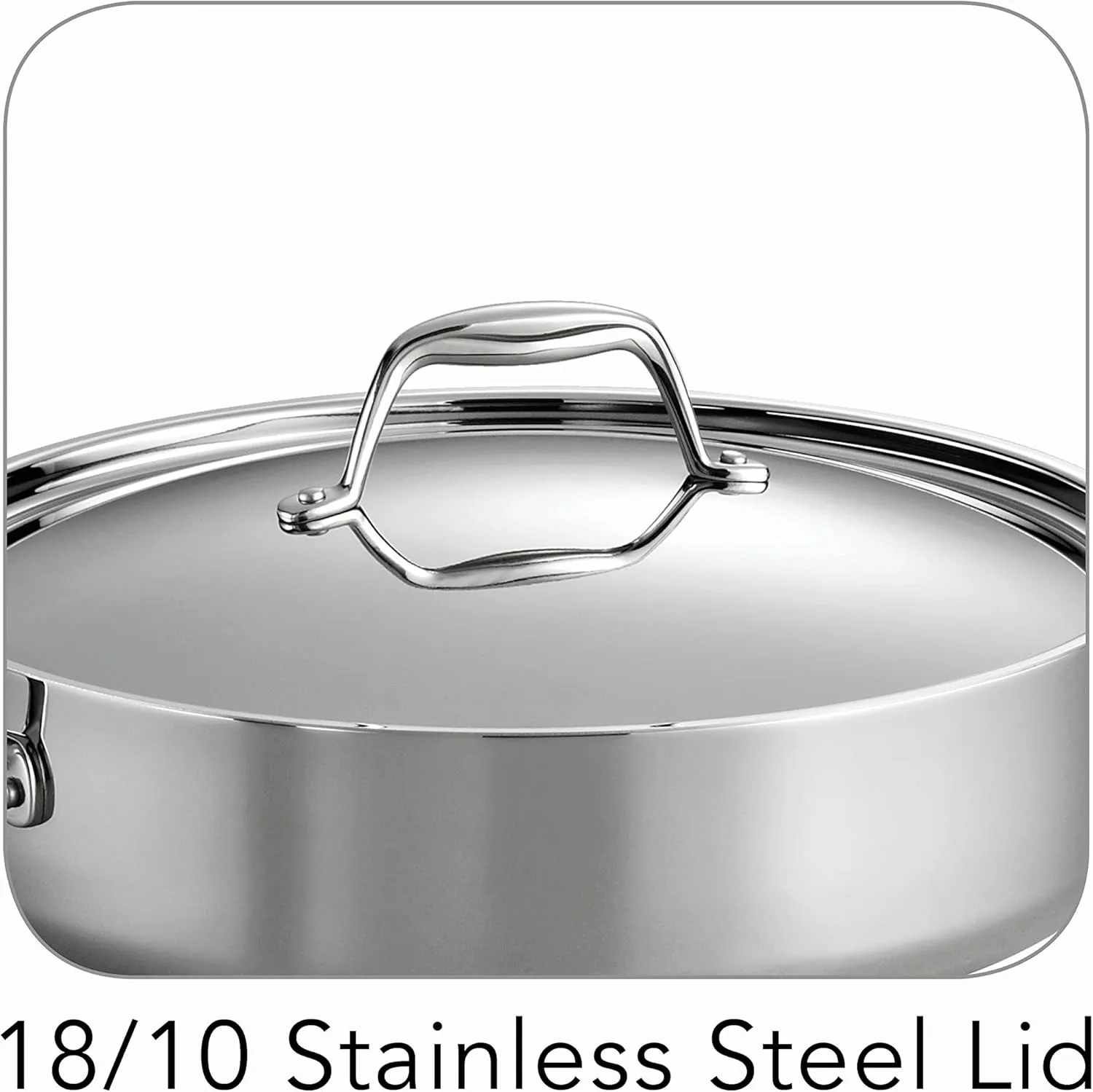 Tramontina Tri-Ply Clad Stainless Steel 6-Quart Saute Pan with Lid, Induction-Ready Cooking Pan, Dishwasher-Safe, NSF-Certified, Made in Brazil