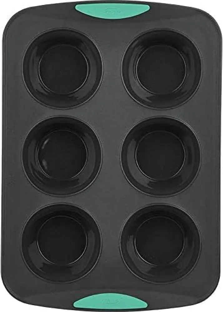 Trudeau Bakeware Cupcake Pan, 6-Count, Mint