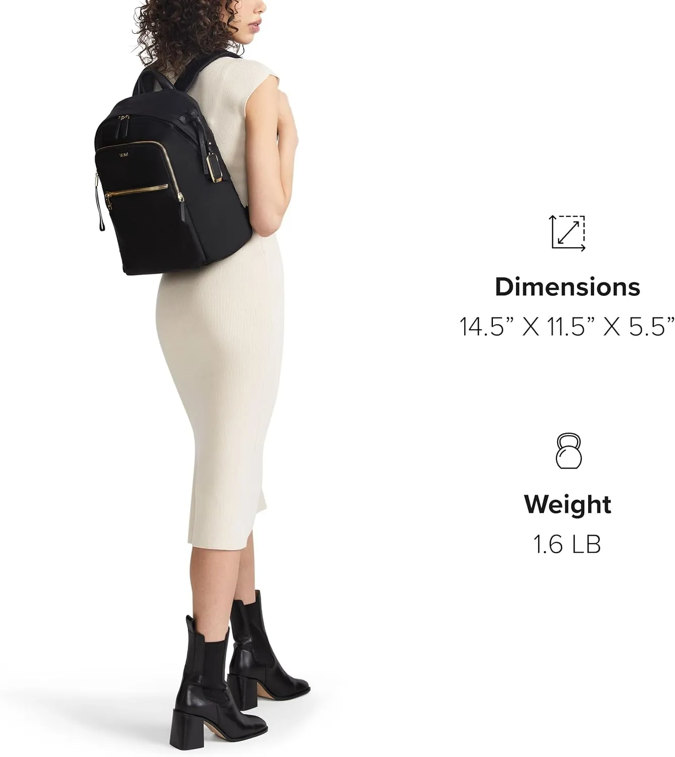 TUMI - Voyageur Halsey Backpack - Travel Backpack - For Business, Fashion, Commute - Holds Up to 14" Screens - Black & Gunmetal
