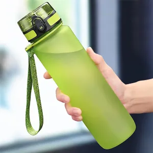 Uamtuce Sports Water Bottle BPA Free 500/1000ml Frosted Plastic Leakproof Shaker Tea Filter Cup for Outdoor Travel Gym(0.35L,Green)
