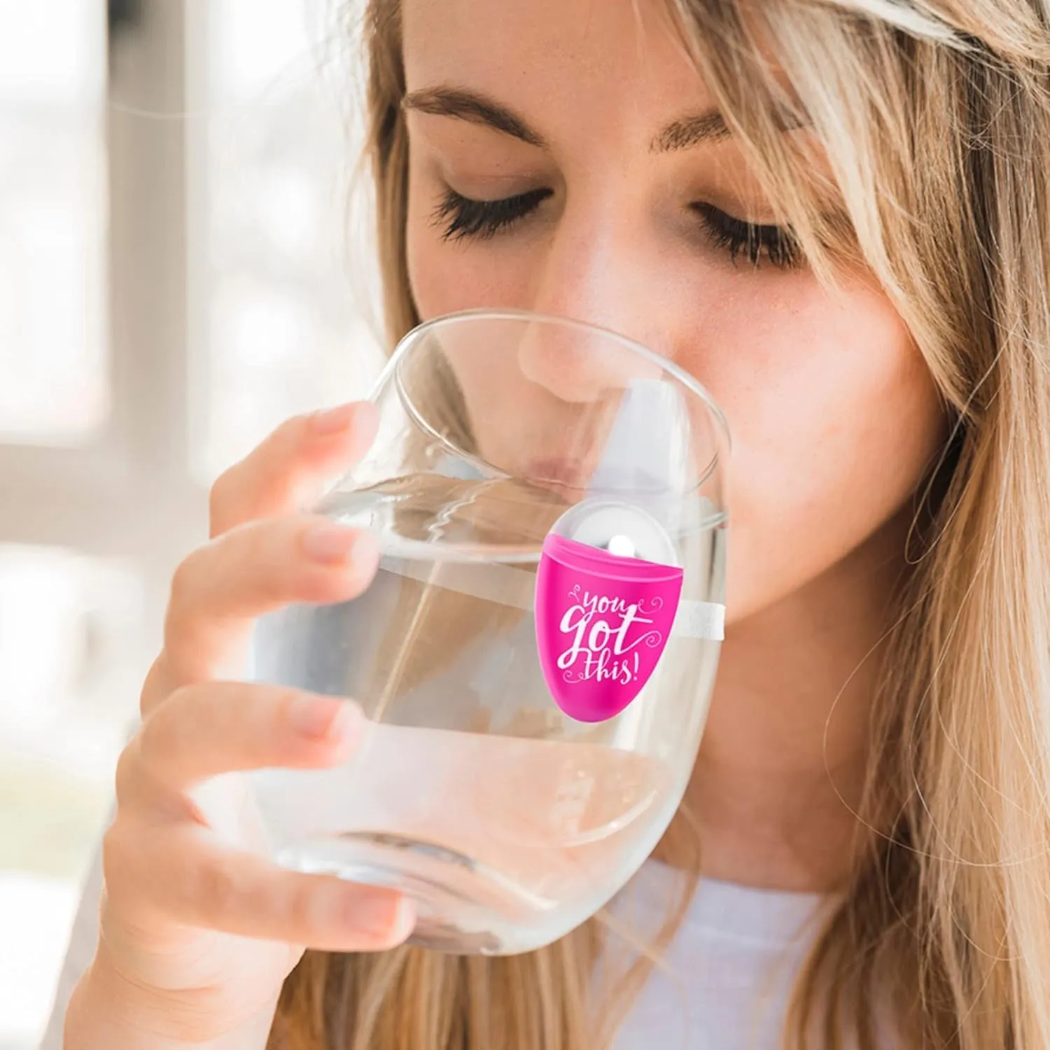 ULLA Smart Light for Water Bottle, Small Hydrate Reminder, Fits Most Water Bottles, Lights Up When Time to Drink, Hydration Intake Planner, Home & Office Use, BPA Free - You Got This