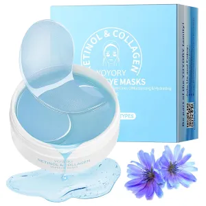 Under Eye Masks Patches - for Eye bags with Collagen and Hyaluronic Acid, Dark Circles,and Fine Lines, puffiness Smoothing Skin Care Treatment for Women and Men, Blue(60 Pcs)