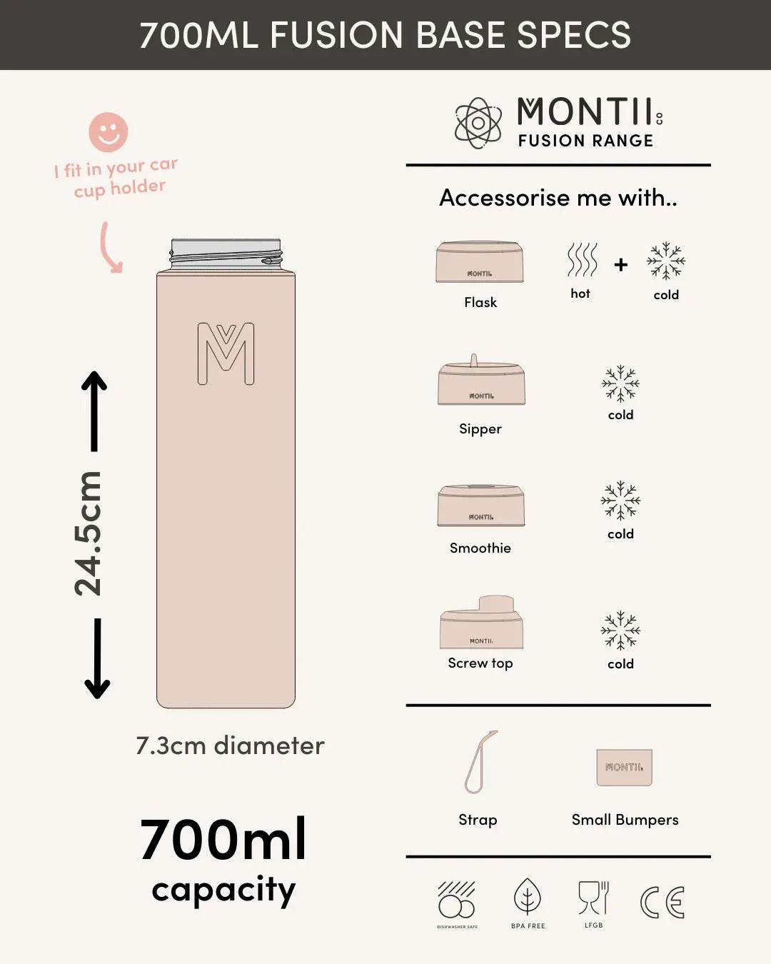 Universal Insulated Base 700ML | Watermelon