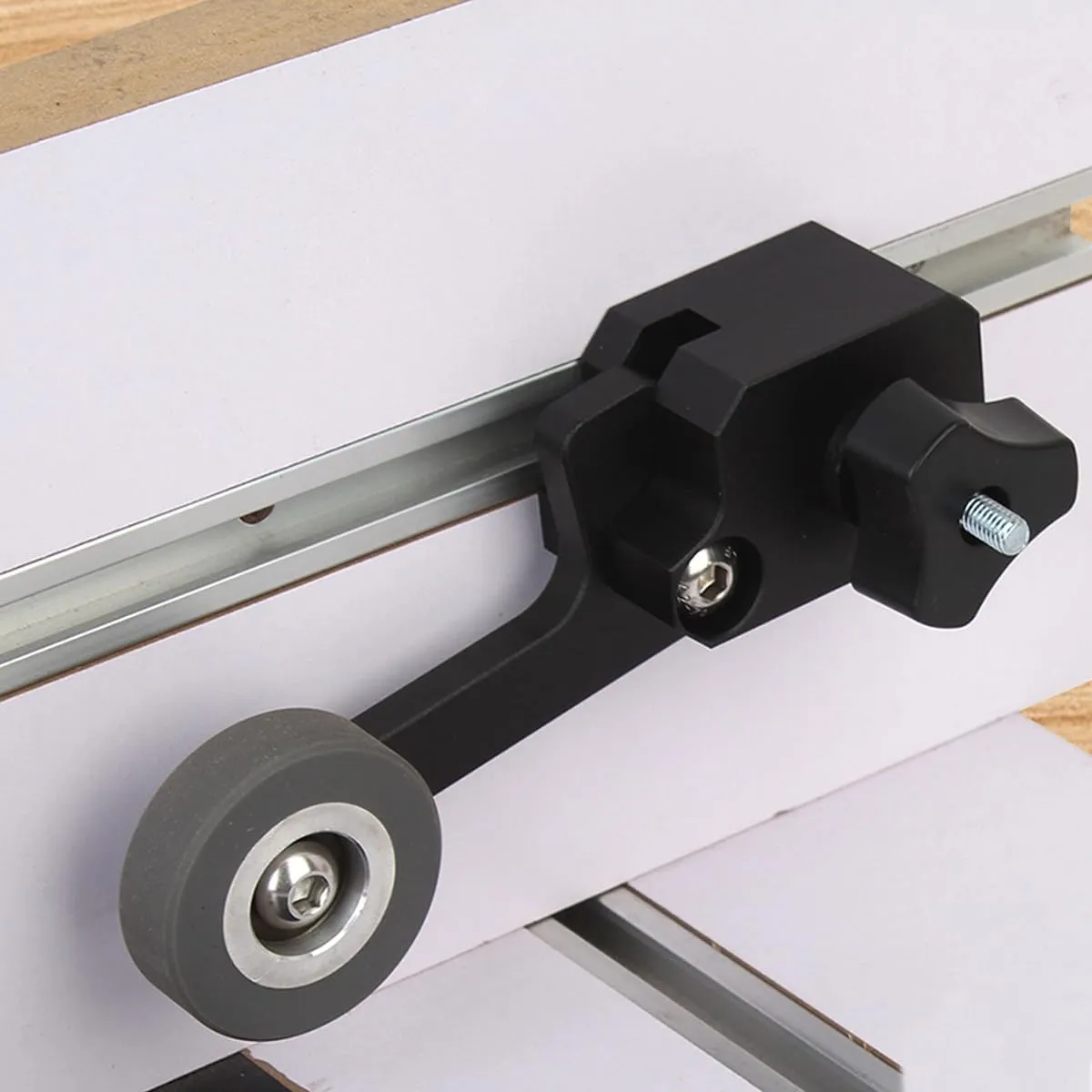 Updated Bearing Roller Featherboards, Adjustable Feather Boards Jig Guide for Table Saw, Router Tables, Band Saws Woodworking Tools and Safety Accessories (Black)
