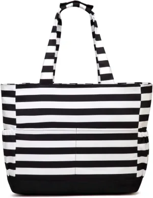 VASCHY Beach Bag for Women, Large Waterproof Sandproof Fold-able Packable Pool Tote Bag w Zipper/Pockets