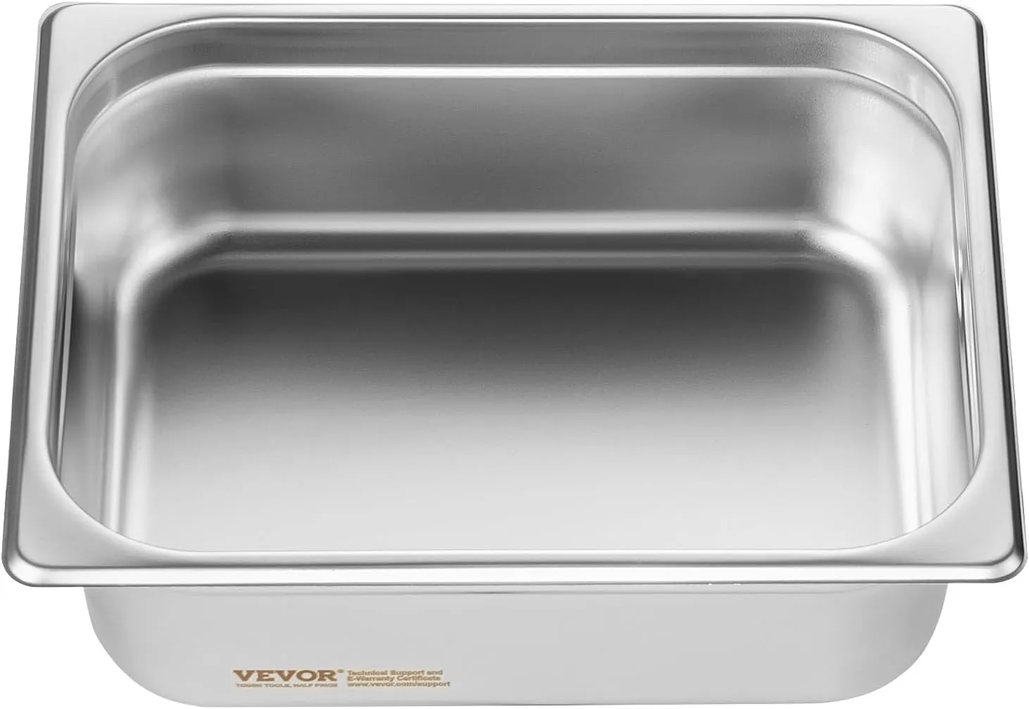 VEVOR 8 Pack Hotel Pans, 1/2 Size Anti-Jam Steam Pan with Lid, 0.8mm Thick Stainless Steel Steam Table Pan, 4-Inch Deep Commercial Table Pan, Catering Storage Food Pan, for Industrial & Scientific