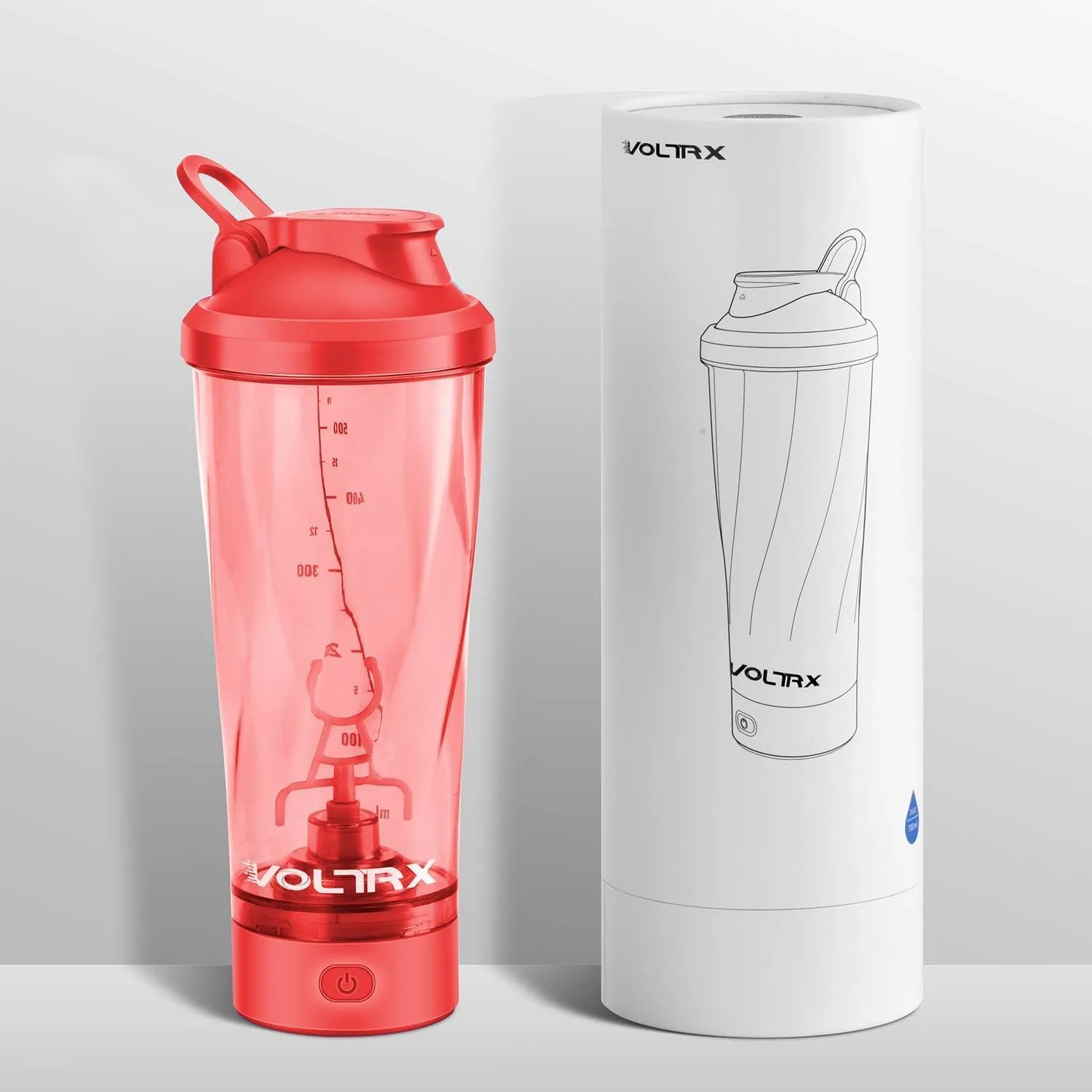 VOLTRX Premium Electric Protein Shaker Bottle, Made with Tritan - BPA Free - 24 oz Vortex Portable Mixer Cup/USB C Rechargeable Shaker Cups for Protein Shakes