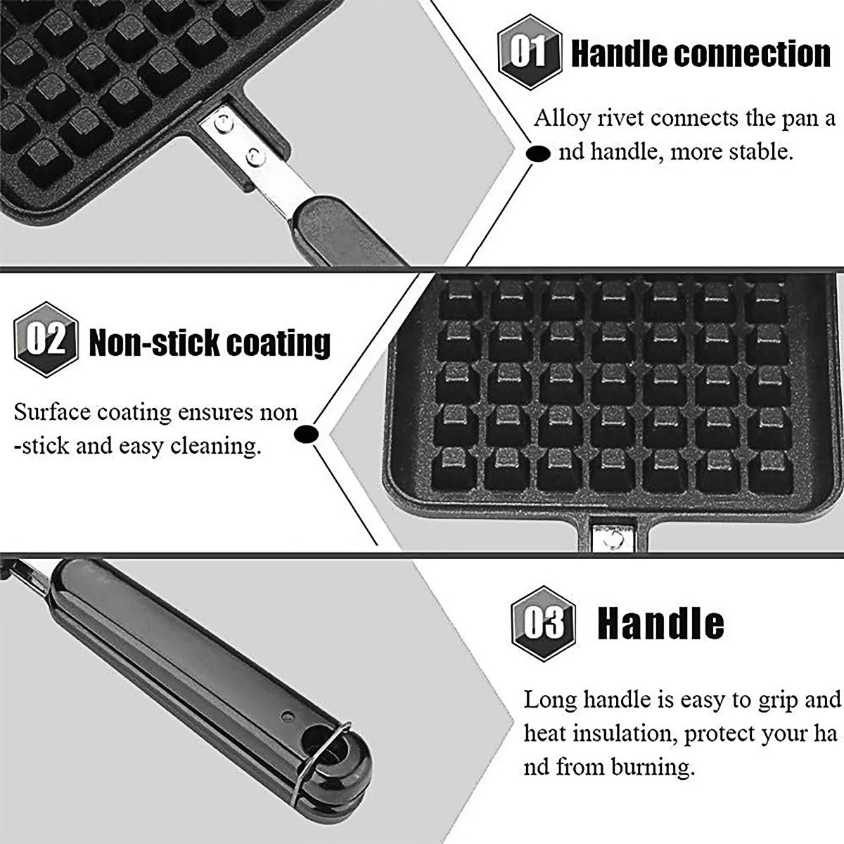 Waffle Pan Mould DIY Cake Baking Tool Lattice Muffin Mold Tray for Kitchen Oven