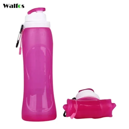 WALFOS Food Grade 500ML Creative Collapsible Foldable Silicone Drink Sport Water Bottle Camping Travel Plastic Bicycle Bottle