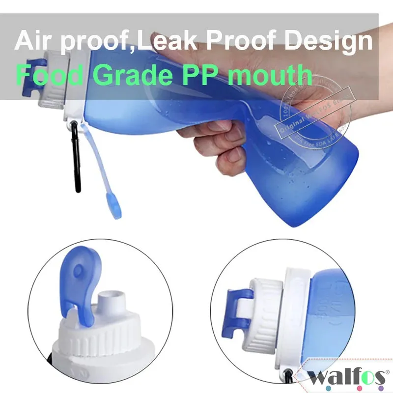 WALFOS Food Grade 500ML Creative Collapsible Foldable Silicone Drink Sport Water Bottle Camping Travel Plastic Bicycle Bottle